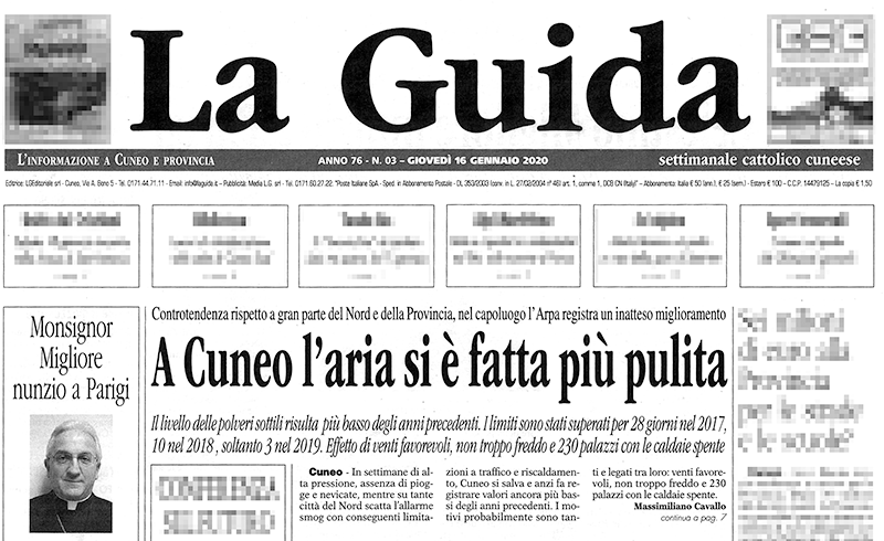 A Cuneo aria più pulita – 17 gennaio 2020