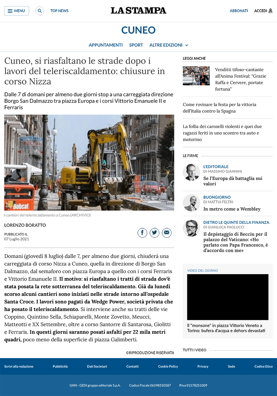 Wedge Power - Rassegna stampa - Rete al 99%
